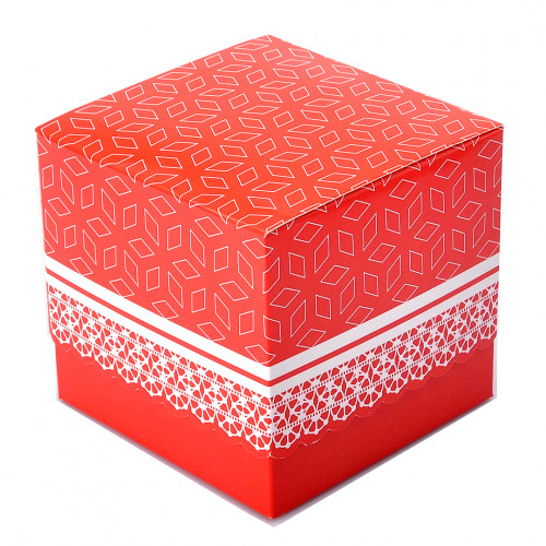 Подарункова коробка "з принтом червона"
